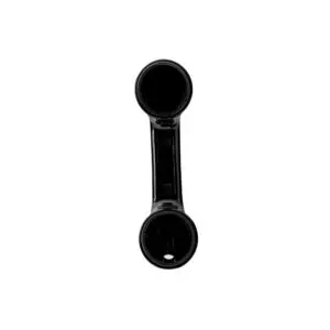 A Black Color Plastic Handle on a White Background