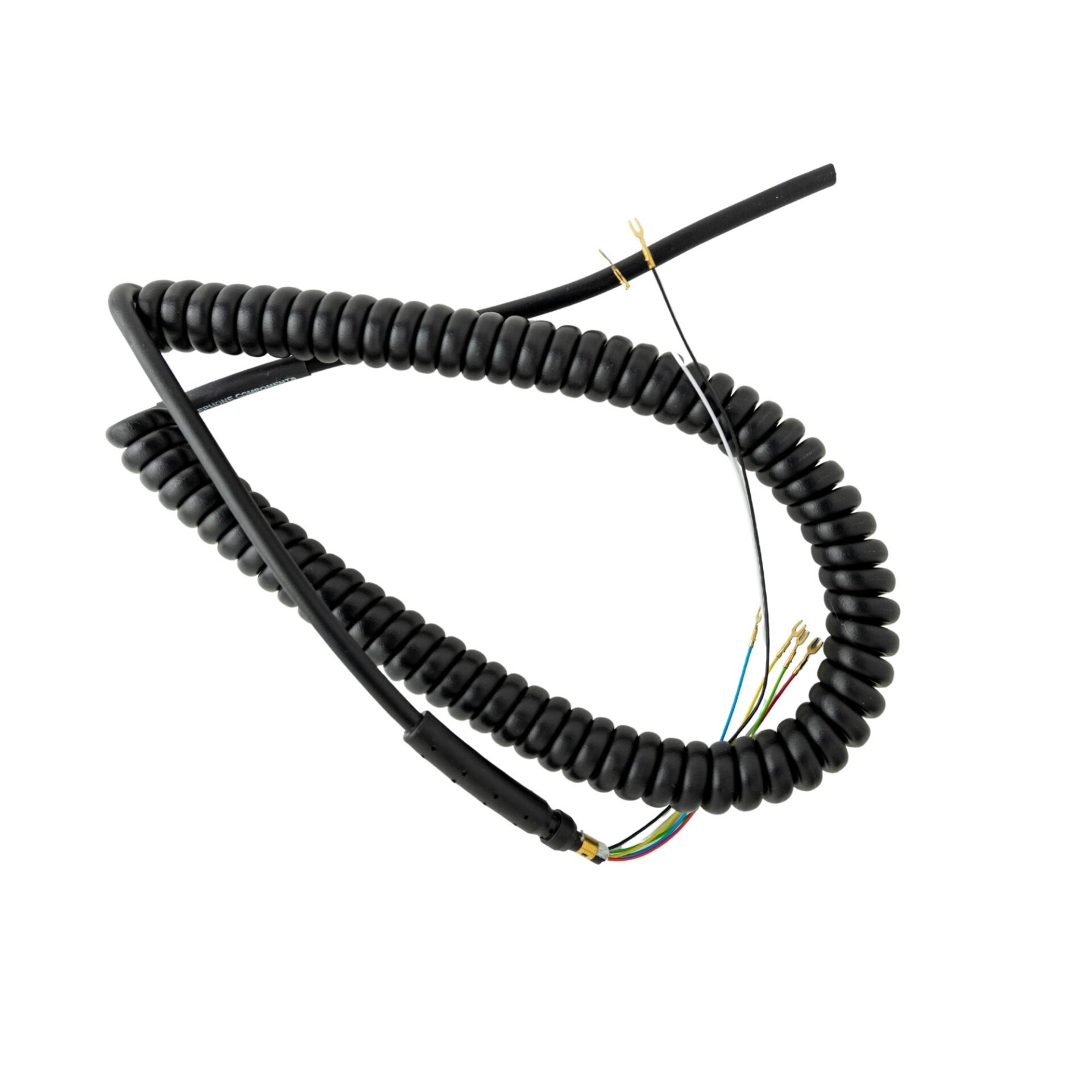Heavy Duty Coil Cord in Black on a White Background