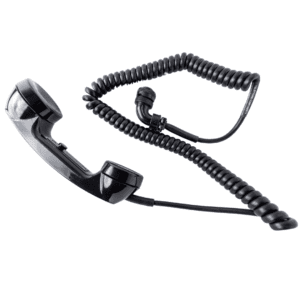 A Multipurpose Handset in Black on a White Background
