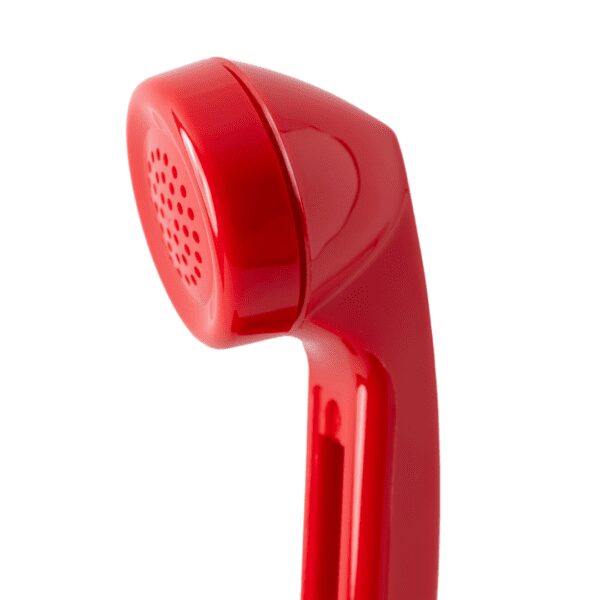 A Red Color Push Bar Phone Close Up