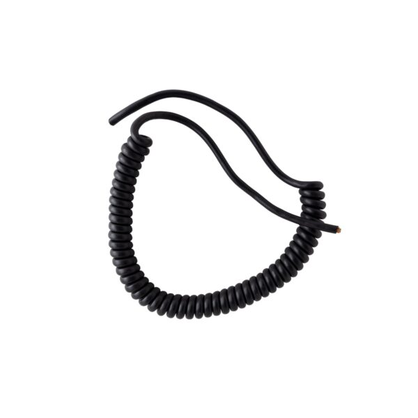 A Shielded Heavy Duty Coil and Cord in Black