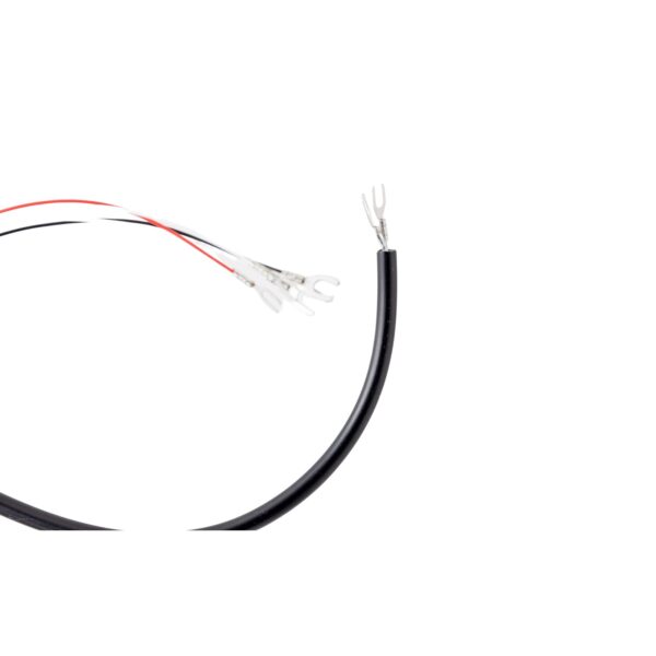 A Black Cord With Wire Ending on White Background