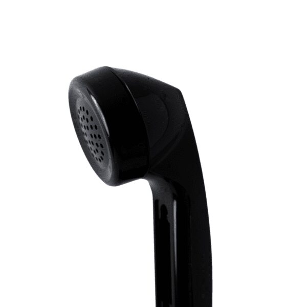 A black color headset receiver top view